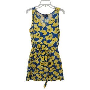 Jones New York Signature Women's Sleeveless Mini Dress Blue Yellow Size L